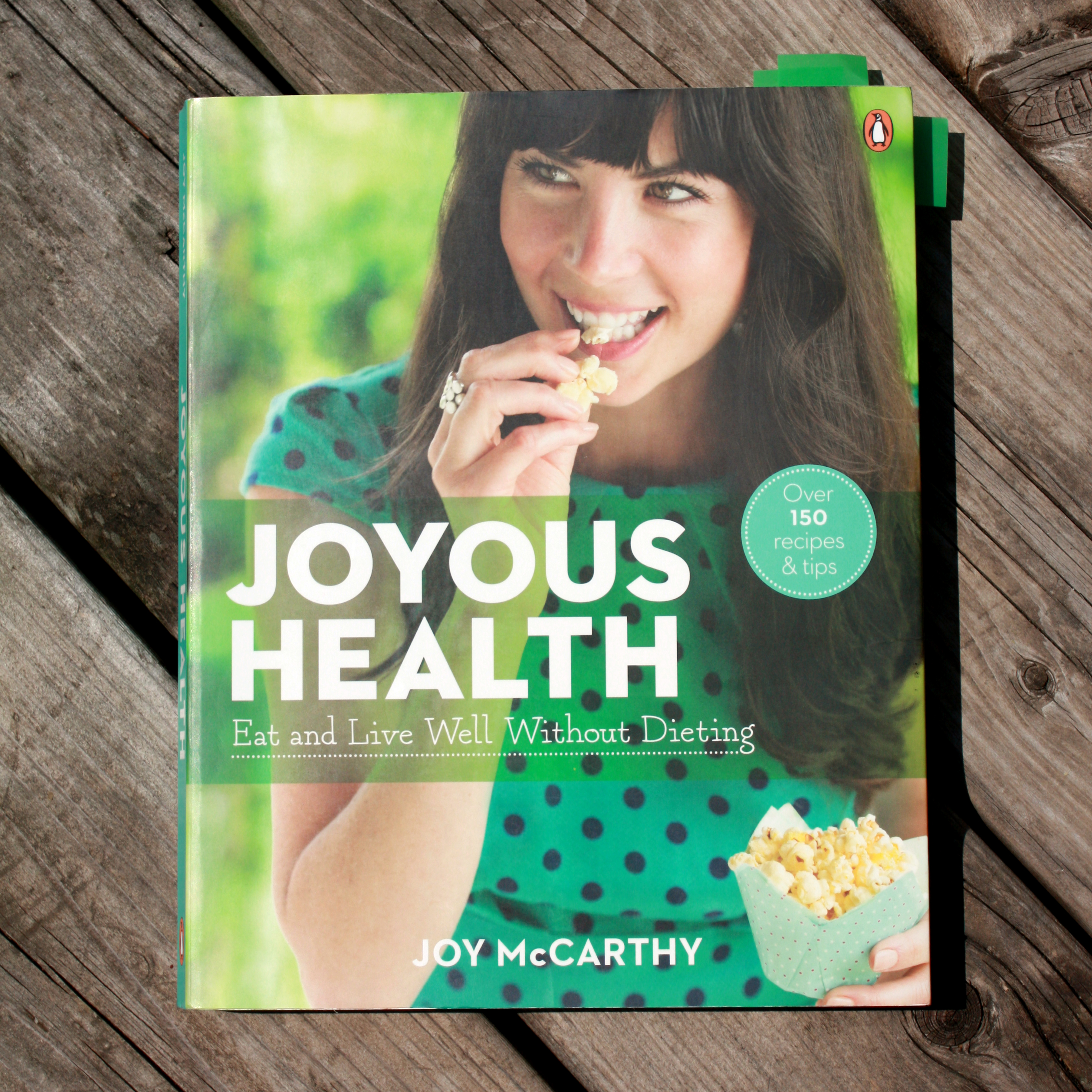 Cover shot of the "Joyous Health" cookbook by Joy McCarthy