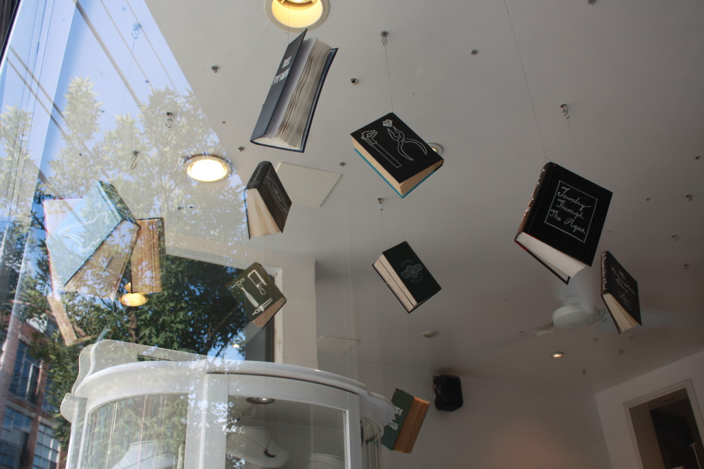 Floating books display