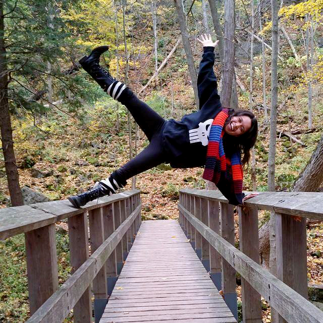 Side plank at Tiffany Falls, Ancaster, Ontario