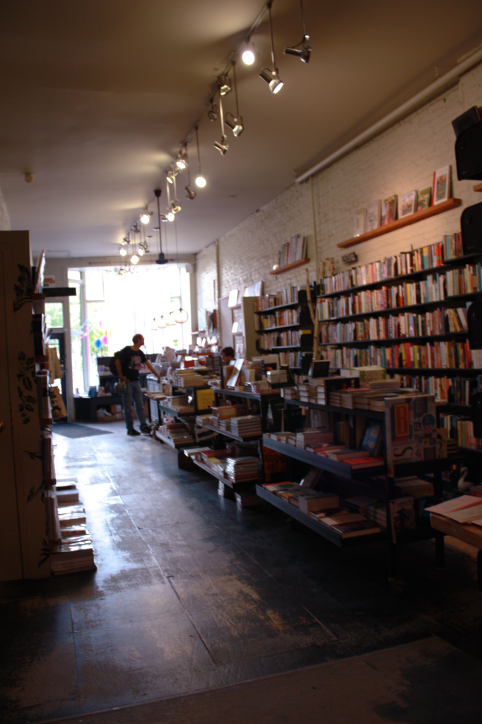 Type Bookshop (view of fiction section and displays from the back of the store)