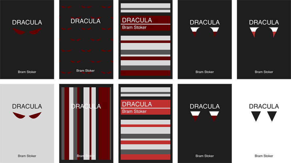 minimalist book cover ideas for Dracula by Bram Stoker